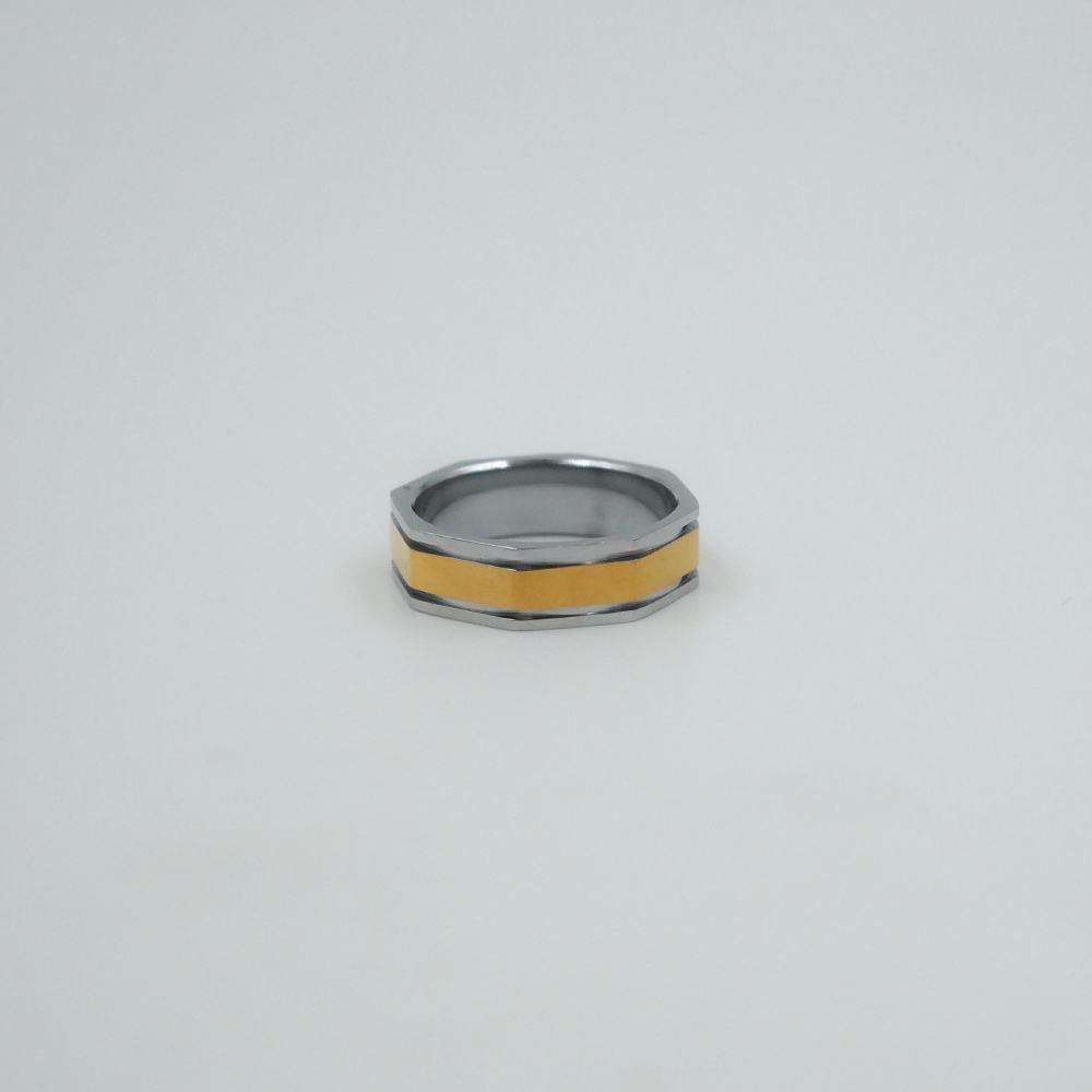 Octagon Mixed Metal Ring