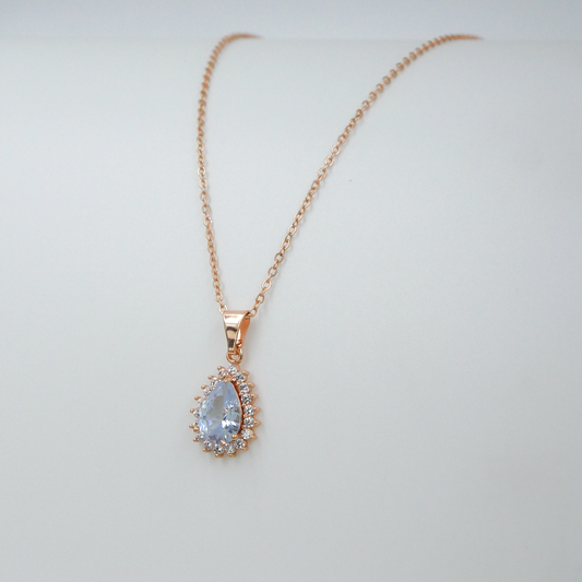 Rosegold Diamond Petal Necklace