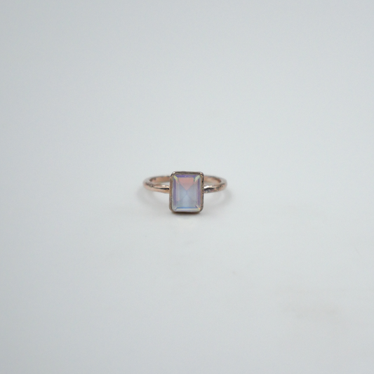 Purple Crystal Rectangle Ring